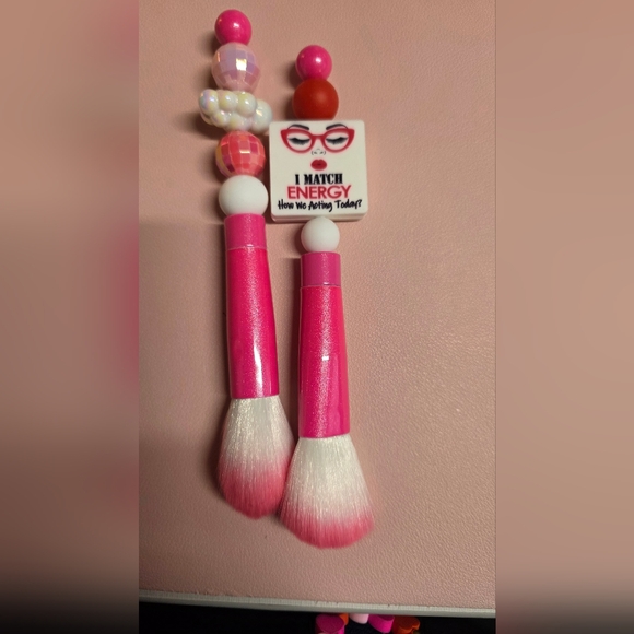 Handmade Jewelry - Make Up Brushes(2) Brand New "I Match Energy How We Acting Today?"